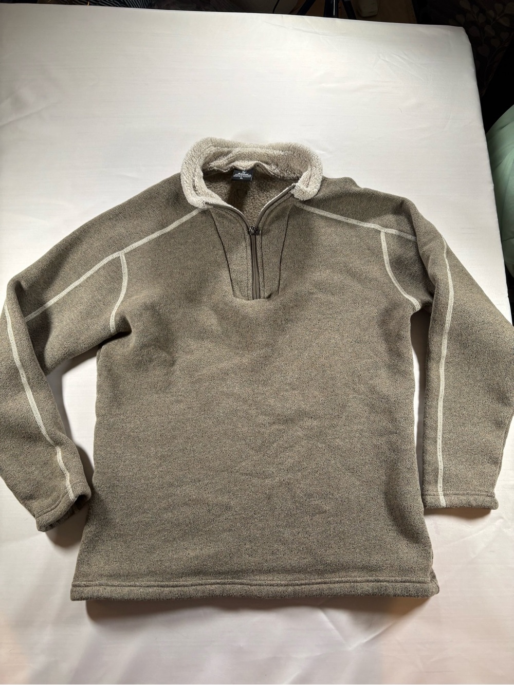KUHL Revel 1/4 Zip Fleece Pullover Womens XL Brown Oatmeal Sweater